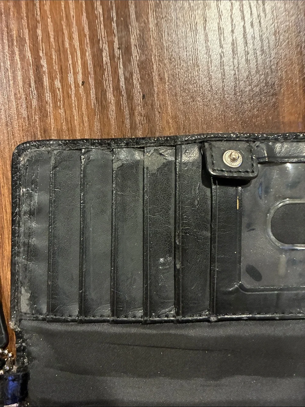 Coach Leopard Print Wristlet Clutch in Silver and Black